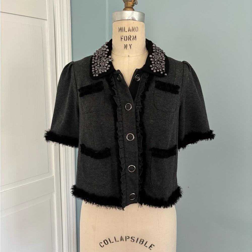 Cropper embroidered sweatshirt/ sweater